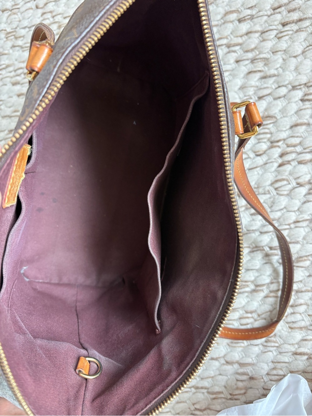 Louis Vuitton Brown Monogram Canvas Tote with Tan Leather Trim - Picture 14 of 14